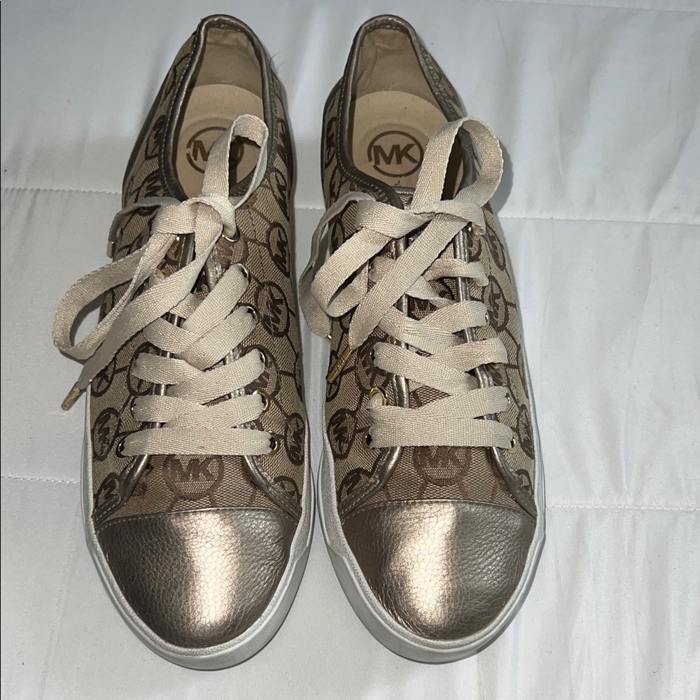 Michael Kors Metallic and Tan Women's Sneakers